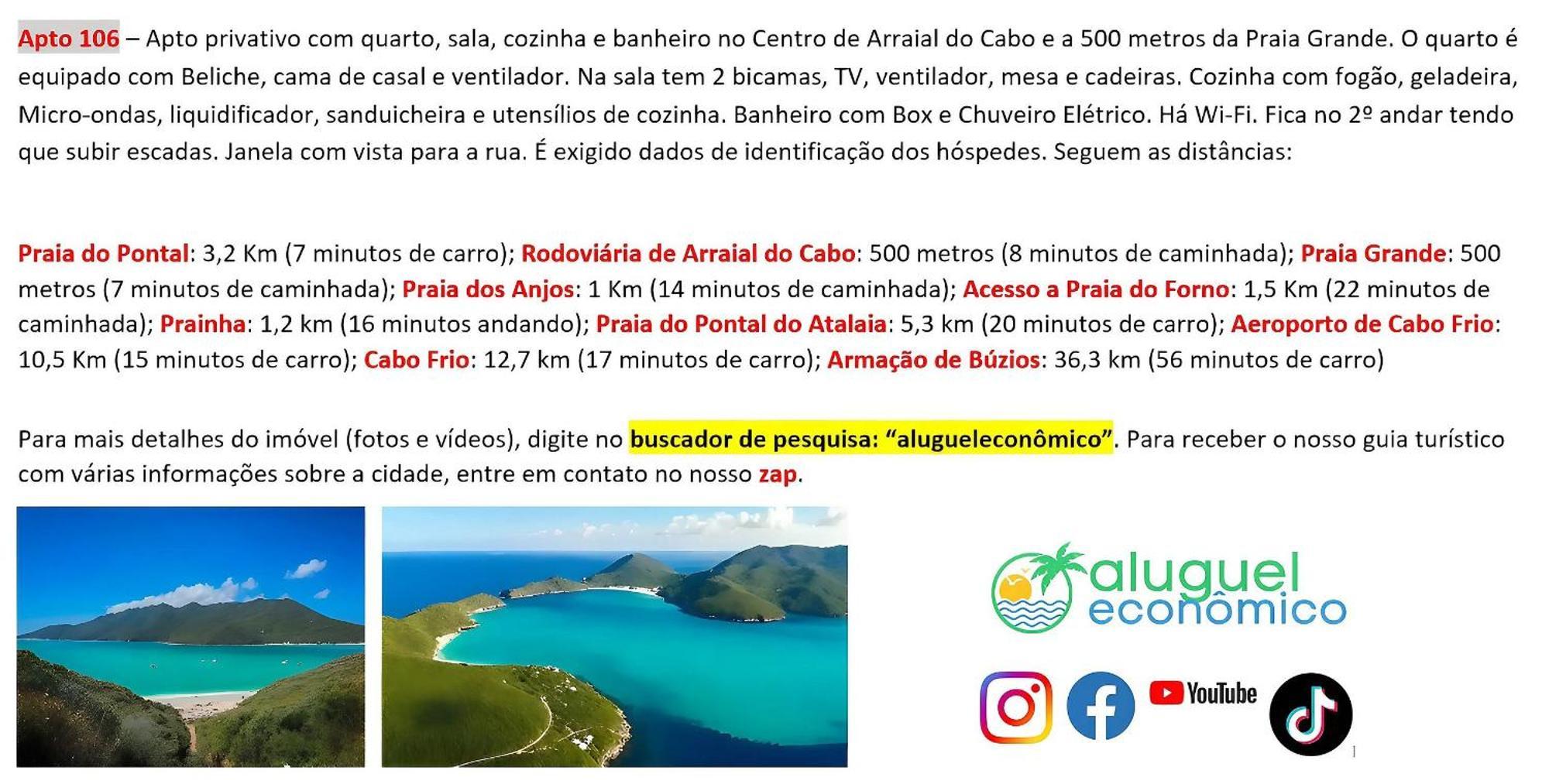 Arraial Do Cabo - Brisas Do Farol - Aluguel Economico Apartamento Exterior foto