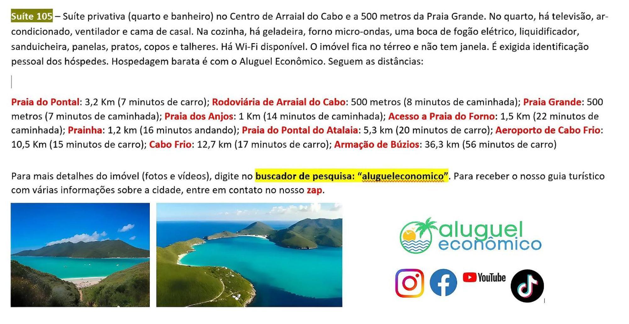 Arraial Do Cabo - Brisas Do Farol - Aluguel Economico Apartamento Exterior foto